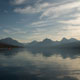 kayaking lake mcdonald at sunrise